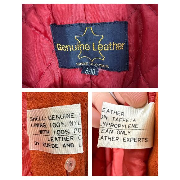 Vintage 70s Rust Suede Leather Jacket | Retro Belted Coat | Made in Korea - Picture 8 of 15